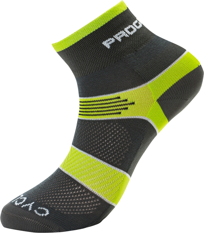 Cyklistické ponožky PROGRESS Cycling šedá/zelená Velikost: 35-38