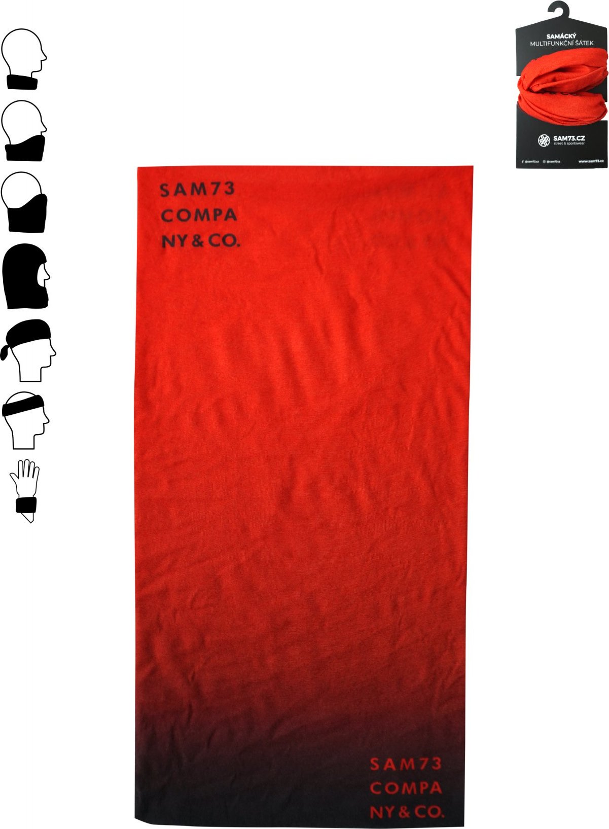 Multifunkční šátek SAM 73 Morelia červený Barva: červená