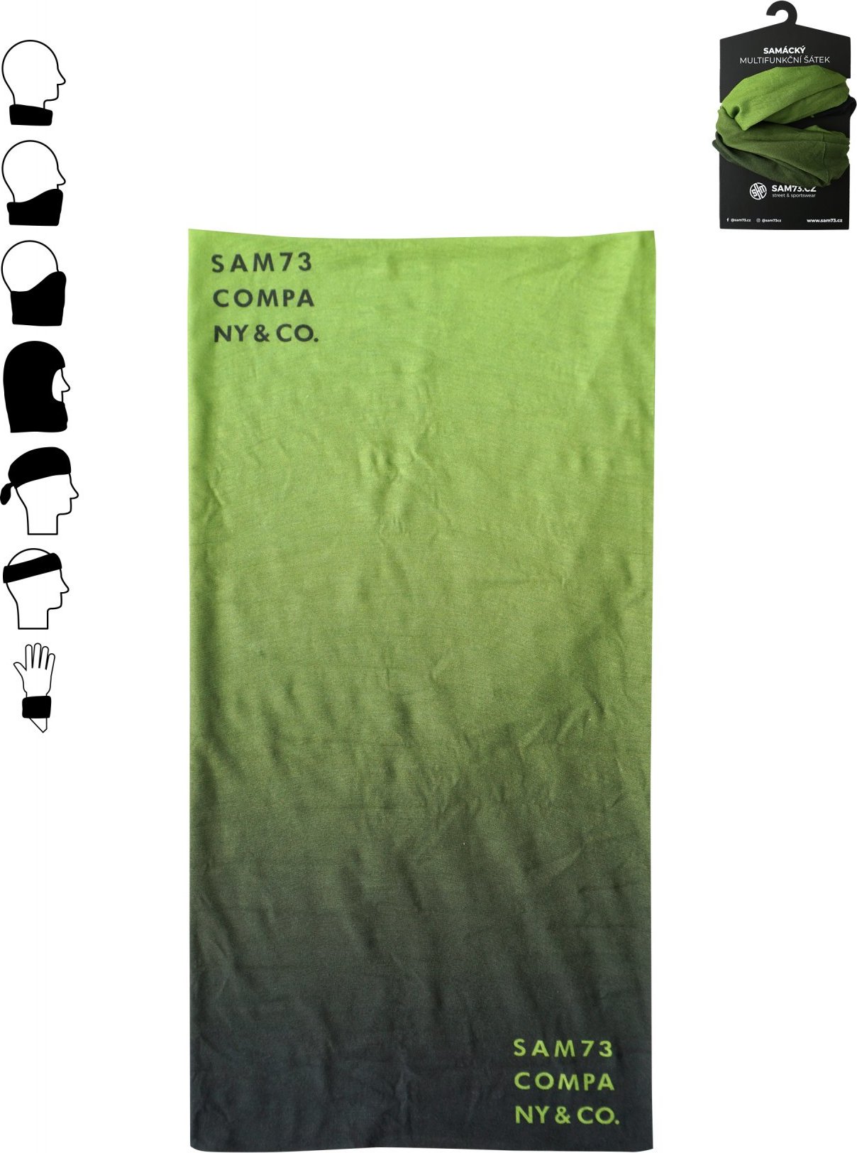 Multifunkční šátek SAM 73 Eunect zelené Barva: Zelená