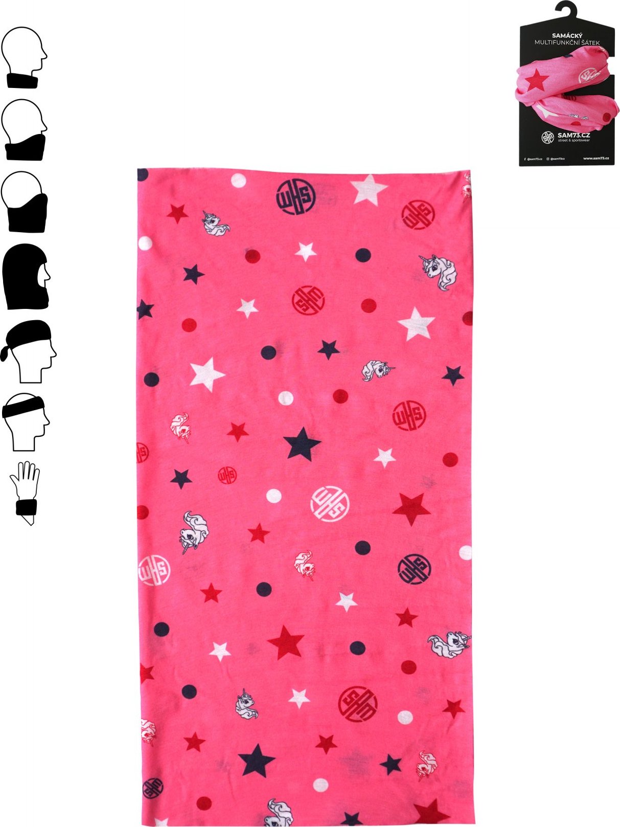 Multifunkční šátek SAM 73 Felicity růžový Barva: růžová