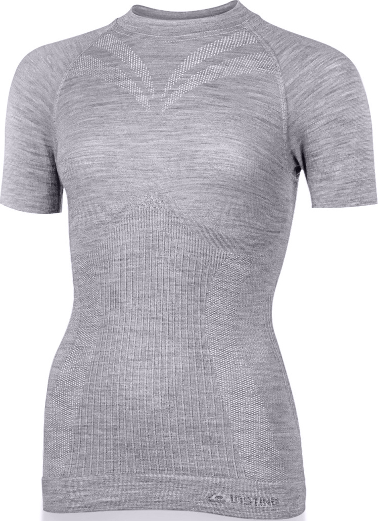 Dámské merino triko LASTING Malba šedé Velikost: S/M