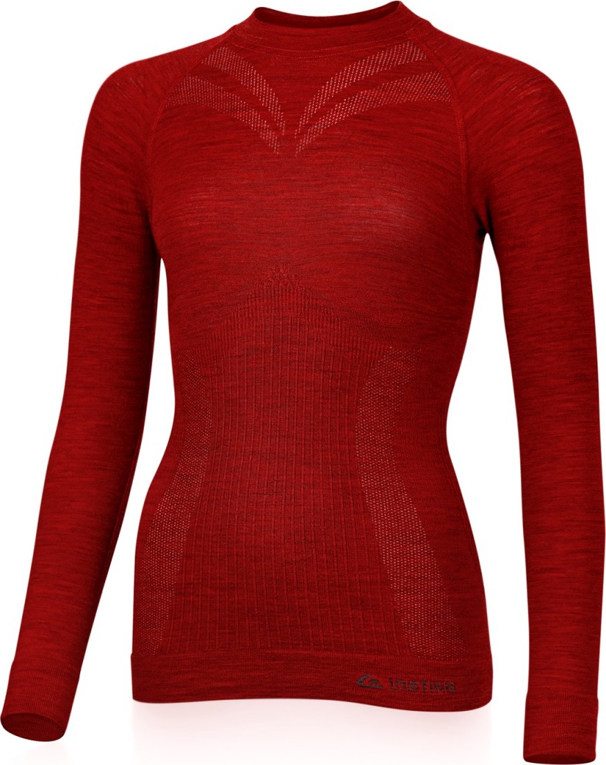 Dámské merino triko LASTING Matala červené Velikost: XXL