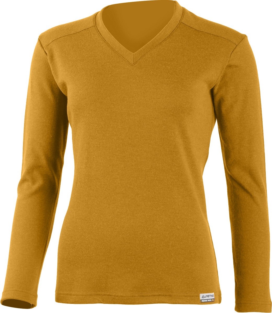 Dámská merino mikina LASTING Stela hořčicová Velikost: L