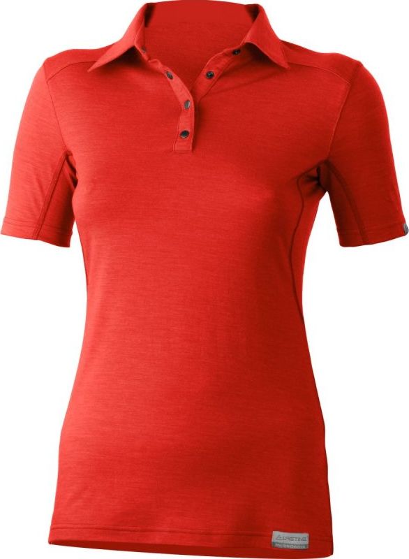 Dámská merino polo košile LASTING Alisa červená Velikost: L