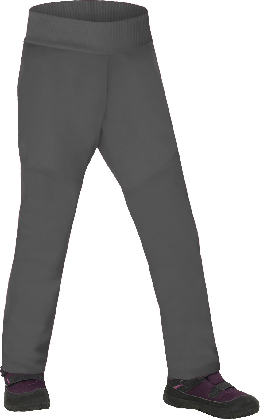Dětské softshellové kalhoty s fleecem UNUO Sporty pružné, Tm. Šedá Velikost: 158/164
