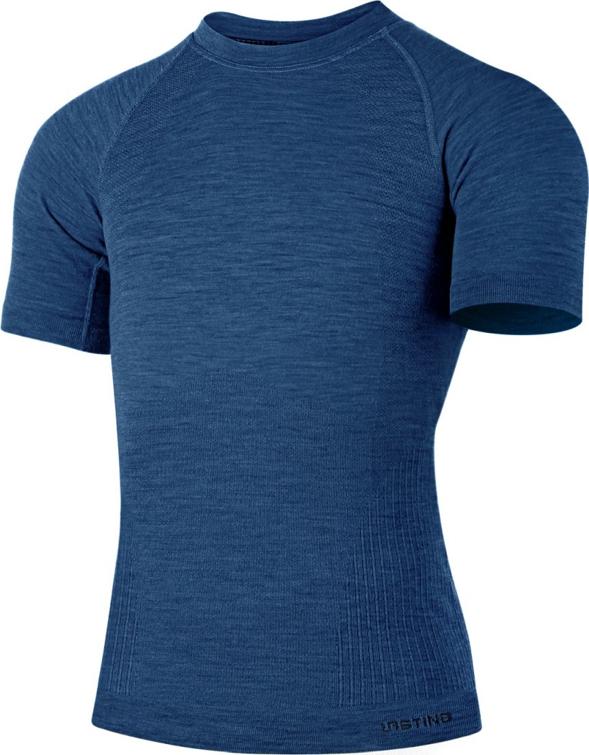 Pánské merino triko LASTING Mabel modré Velikost: S/M