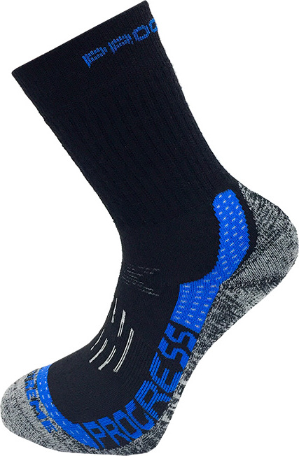 Zimní turistické merino ponožky PROGRESS X-Treme černá/modrá Velikost: 35-38