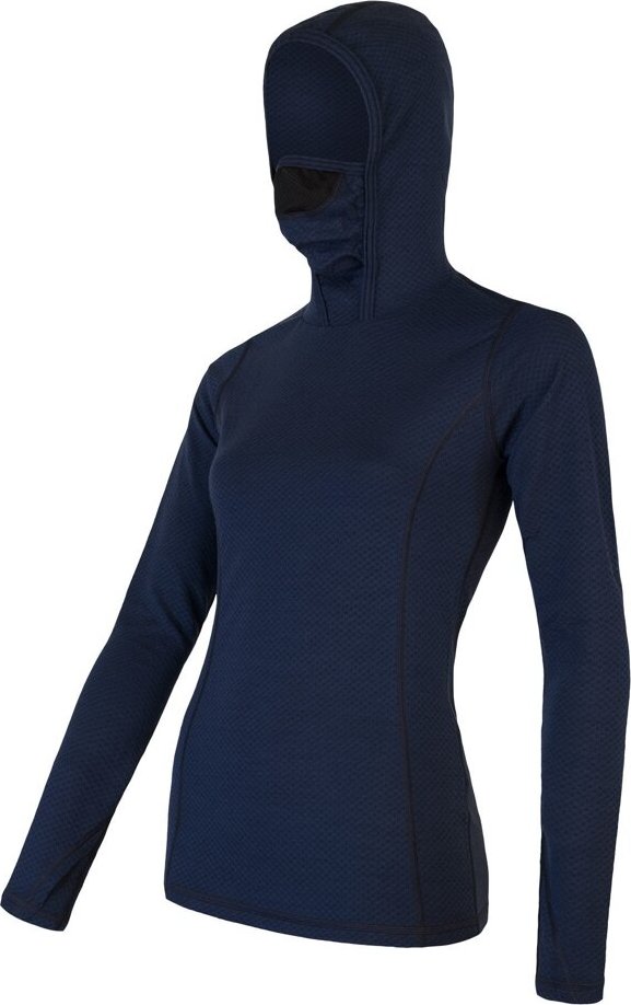 Dámské termo tričko s kapucí SENSOR Merino Df deep blue Barva: Modrá, Velikost: XL