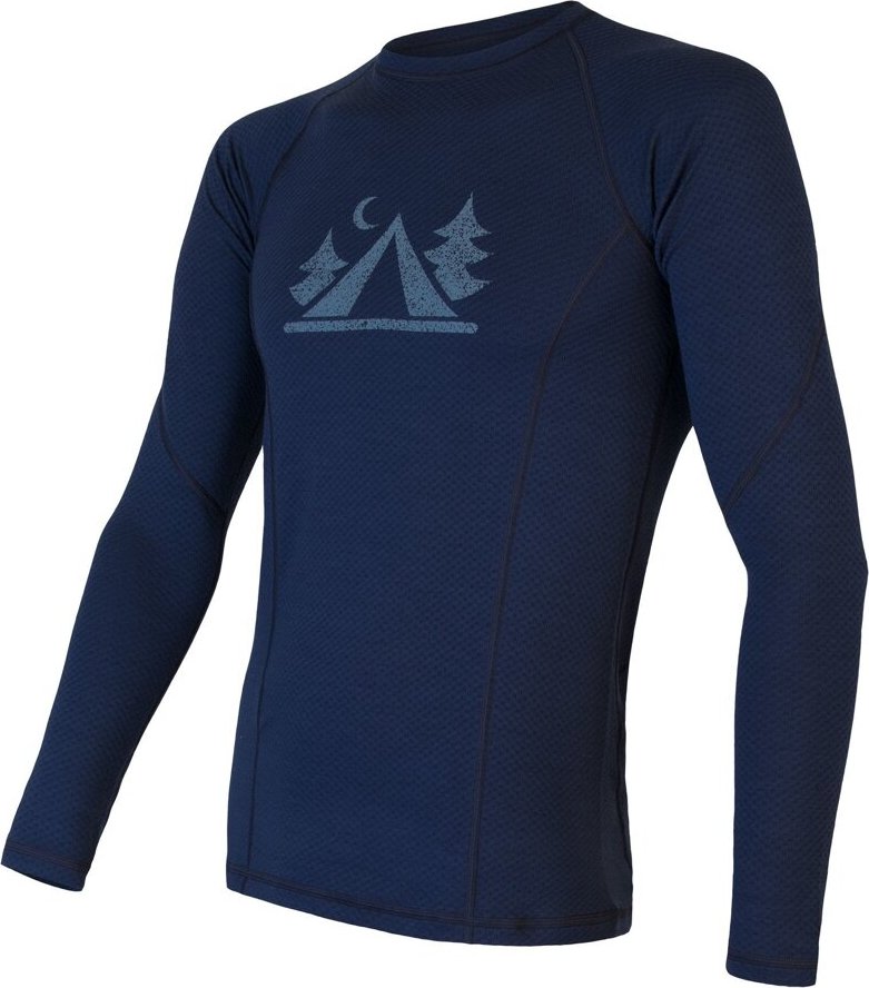 Pánské termo tričko SENSOR Merino Df Camp deep blue Velikost: XL, Barva: Modrá