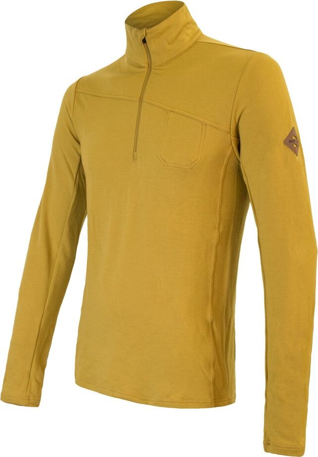 Pánské merino tričko SENSOR Extreme mustard Velikost: L, Barva: žlutá