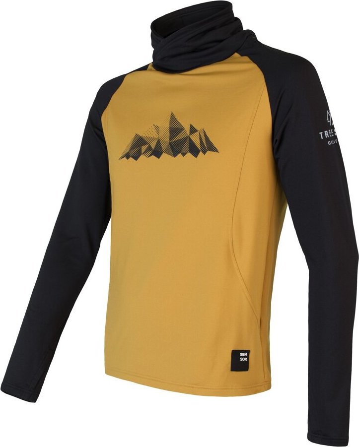 Pánská mikina SENSOR Coolmax Thermo Mountains mustard/černá Velikost: XXXL, Barva: žlutá