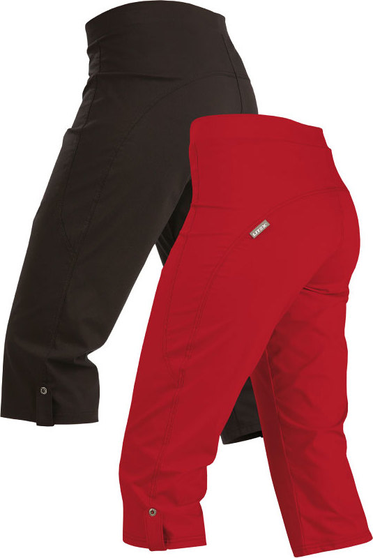 Dámské 3/4 kalhoty LITEX bokové černé/červené Velikost: M, Barva: bordó