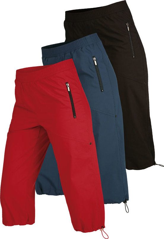 Dámské kalhoty do pasu LITEX v 3/4 délce černé/modré/červené Velikost: L, Barva: bordó