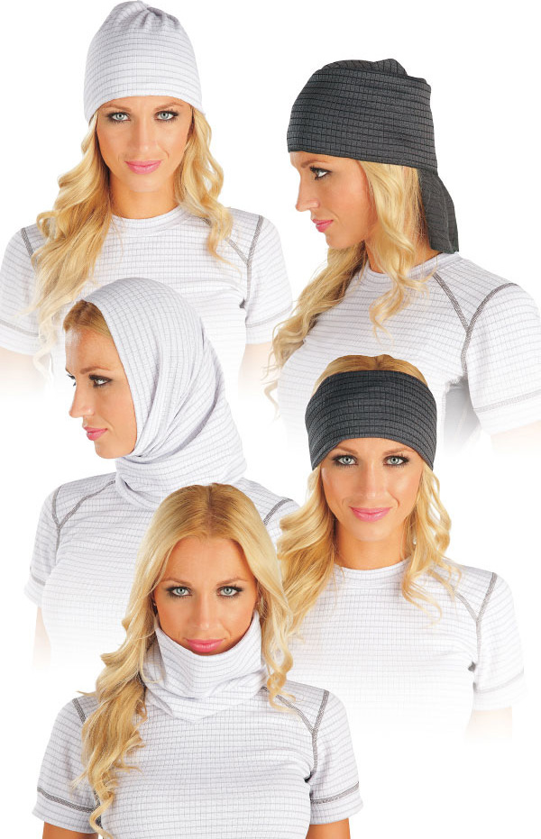 Multifunkční šátek LITEX bílý/šedý Barva: Bílá, Velikost: UNI