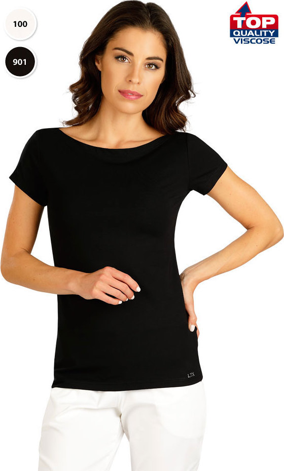 Dámské tričko LITEX s krátkým rukávem černé Velikost: L, Barva: Bílá