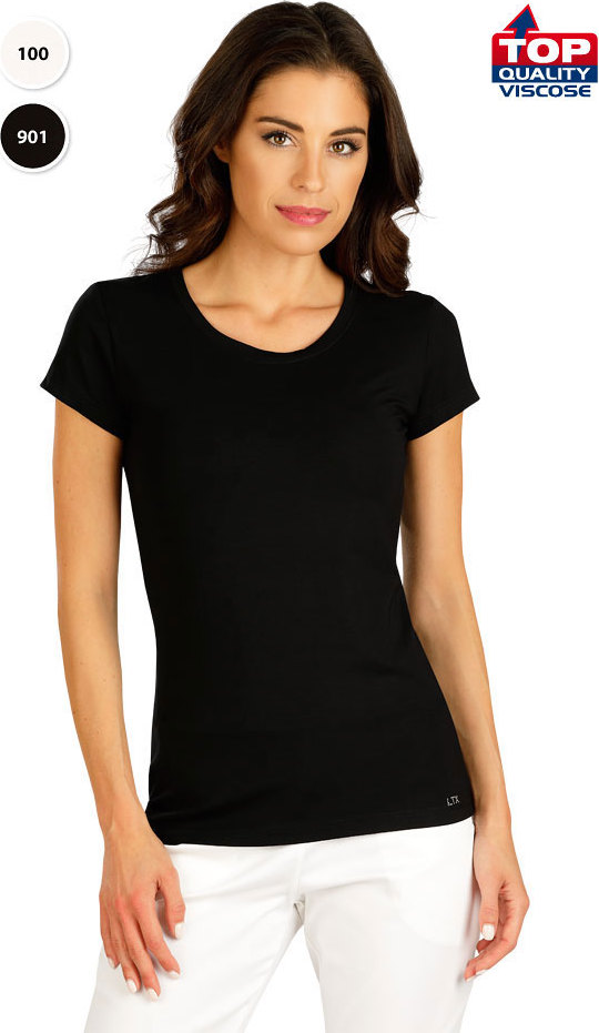 Dámské tričko LITEX s krátkým rukávem černé Velikost: XL, Barva: Bílá