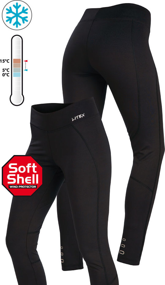 Dámské softshellové legíny LITEX černé Barva: černá, Velikost: L