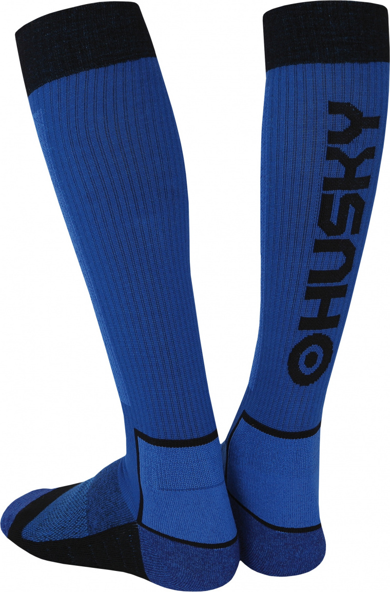 Lyžařské ponožky HUSKY Snow Wool modrá/černá Velikost: L (41-44)