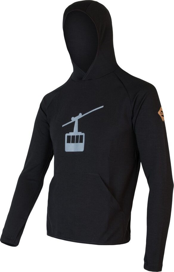 Pánská termo mikina SENSOR Merino Upper Gondola černá Barva: černá, Velikost: XXL