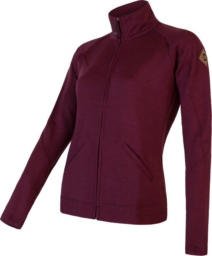 Dámská mikina SENSOR Merino Upper celozip port red Velikost: M, Barva: červená