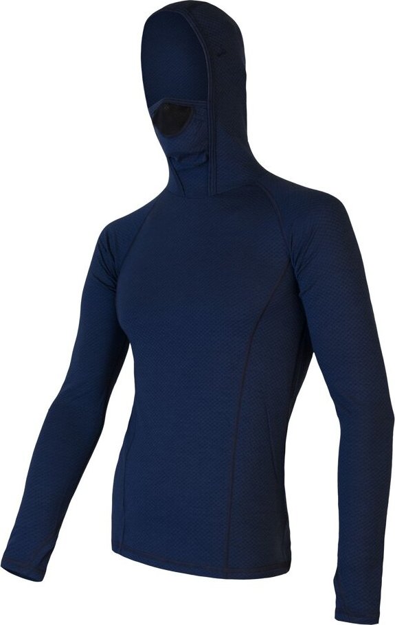 Pánské funkční tričko s kapucí SENSOR Merino df deep blue Velikost: XXL, Barva: Modrá