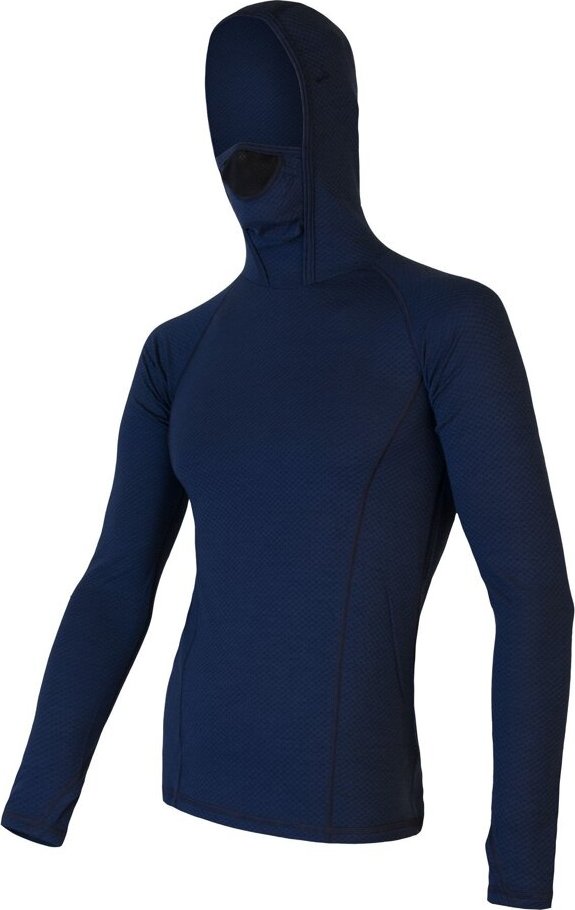Pánské funkční tričko s kapucí SENSOR Merino df deep blue Velikost: S, Barva: Modrá