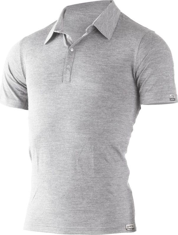Pánská merino polo košile LASTING Eliot šedá Velikost: XL