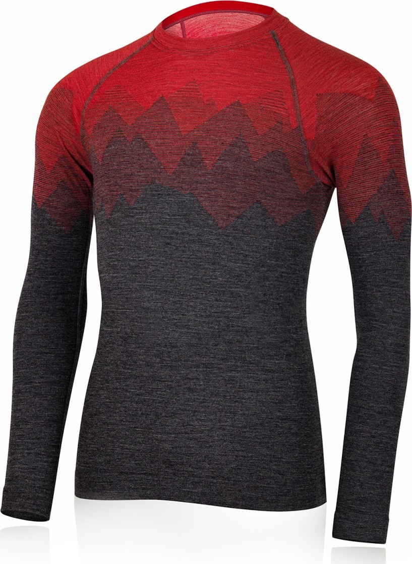 Pánské merino triko LASTING Welor červené Velikost: L/XL