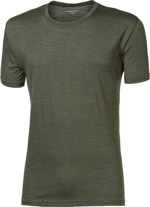 Pánské merino triko PROGRESS Original Merino khaki Velikost: S