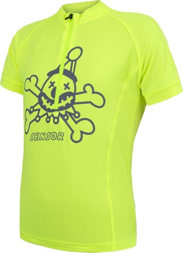 Dětský cyklistický dres SENSOR Coolmax Entry neon yellow/Clown Velikost: 150, Barva: žlutá