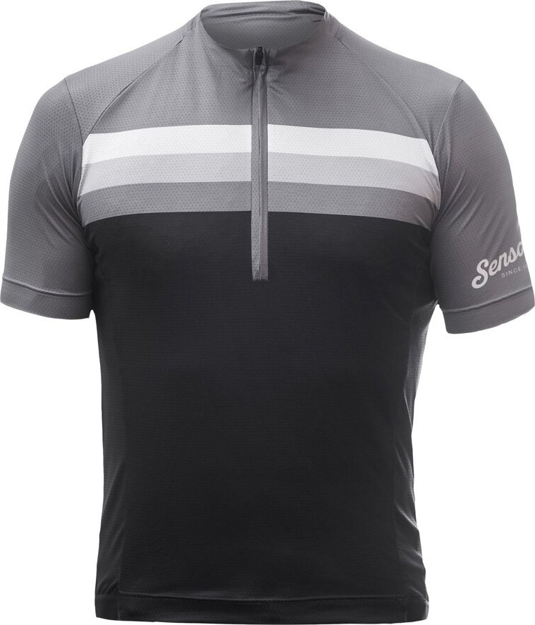 Pánský cyklistický dres SENSOR Cyklo Tour black stripes Velikost: L, Barva: černá