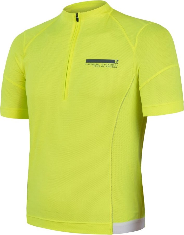 Pánský cyklistický dres SENSOR Coolmax Enty neon yellow Velikost: XL, Barva: žlutá