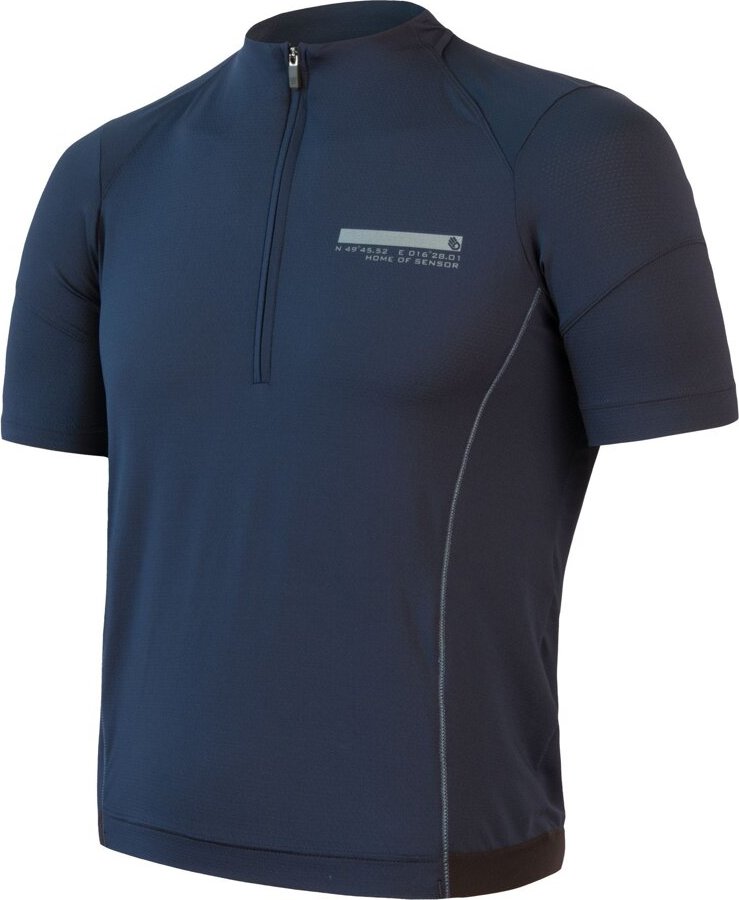 Pánský cyklistický dres SENSOR Coolmax Enty deep blue Barva: Modrá, Velikost: S