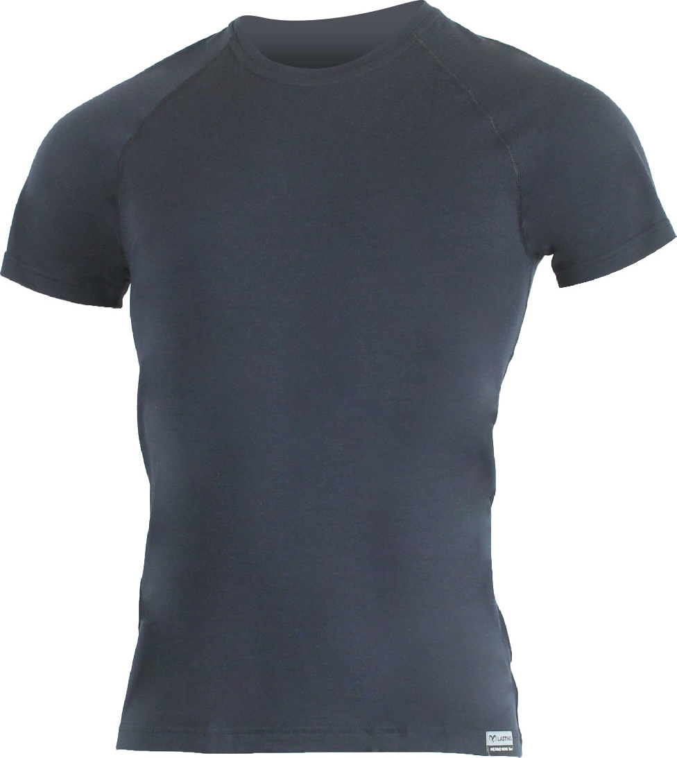Pánské merino triko LASTING Quido tmavě modré Velikost: XXL