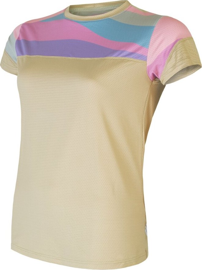 Dámský cyklistický dres SENSOR Helium sand/stripes Barva: žlutá, Velikost: L