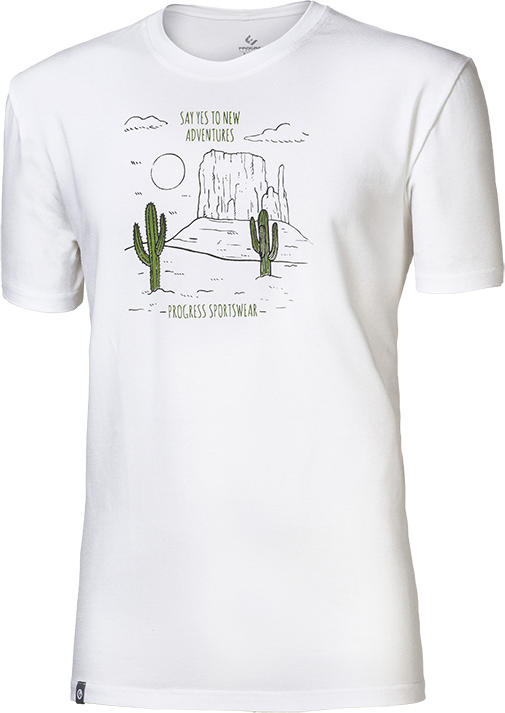 Pánské bambusové tričko PROGRESS Barbar Cactus bílá Velikost: XL
