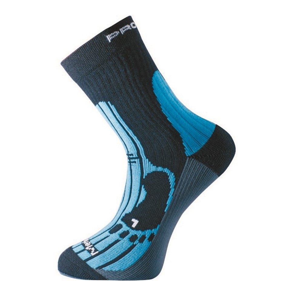 Turistické merino ponožky PROGRESS černá/modrá/šedá Velikost: 6-8