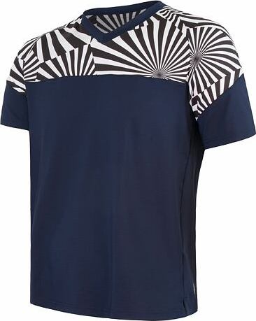 Pánský cyklistický dres SENSOR Helium deep blue/geometry Barva: Modrá, Velikost: XL