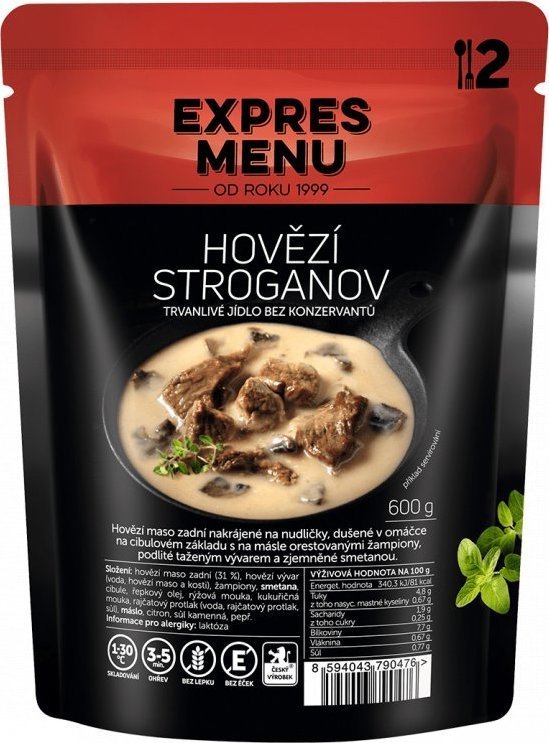 Hovězí Stroganov EXPRES MENU (2 porce)