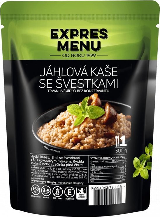 Jáhlová kaše se švestkami EXPRES MENU (1 porce)