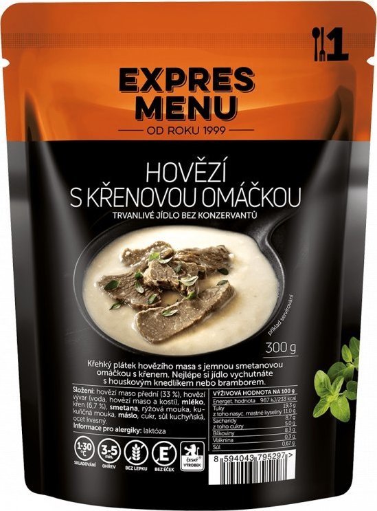 Hovězí s křenovou omáčkou EXPRES MENU (1 porce)