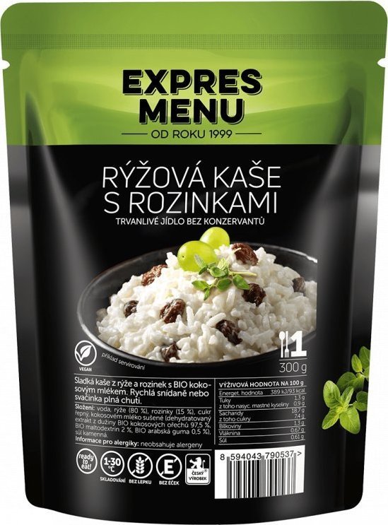 Rýžová kaše s rozinkami EXPRES MENU (1 porce)