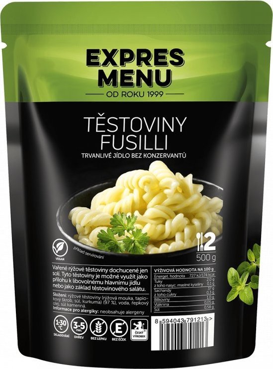 Těstoviny fusilli EXPRES MENU (2 porce)