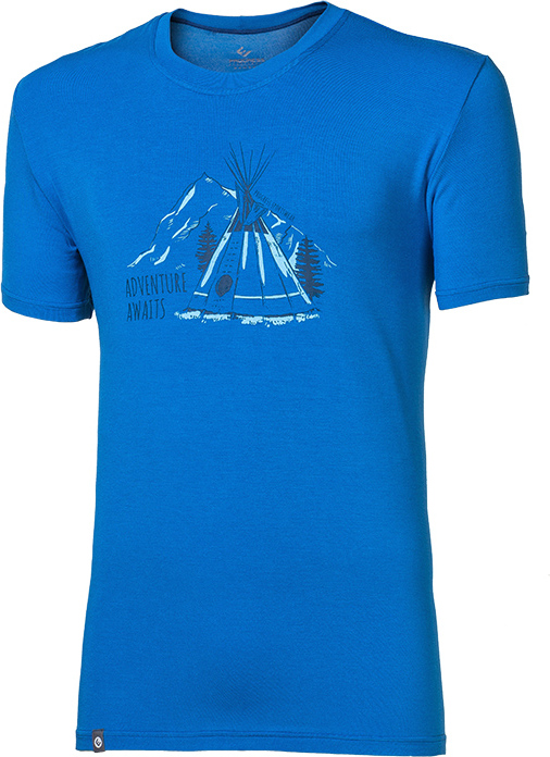Pánské bambusové triko PROGRESS Pioneer Teepee středně modrá Velikost: XL