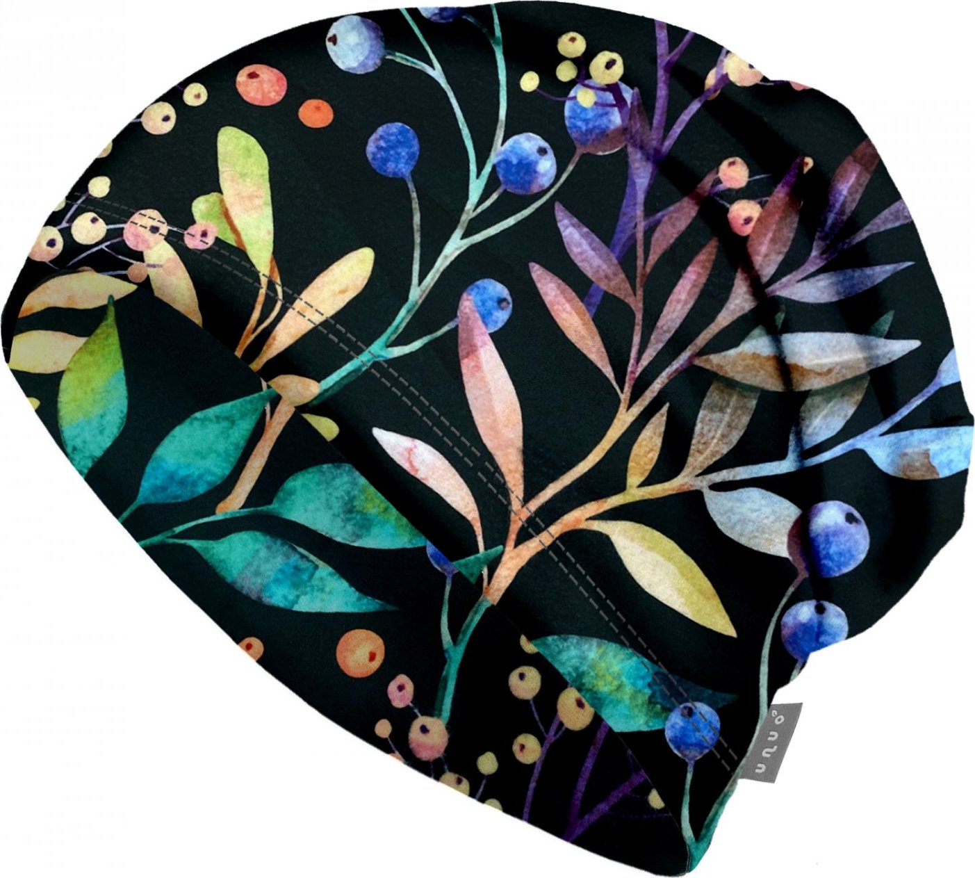 Dámská fleecová čepice UNUO spadená, Podzimní bobule Velikost: Dámská (56 - 58 cm)