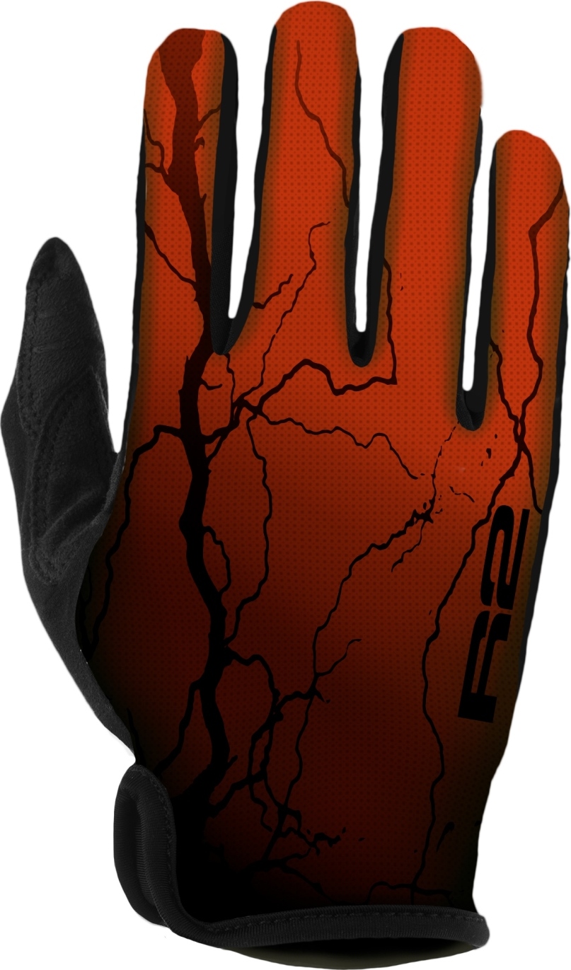 Cyklistické rukavice R2 Flash černá/oranžová Velikost: XL