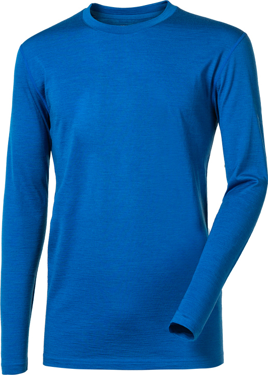Pánské merino triko PROGRESS Original Ls modrý melír Velikost: L