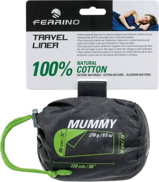 Vložka do spacího pytle FERRINO Travel Liner Mummy Barva: Bílá