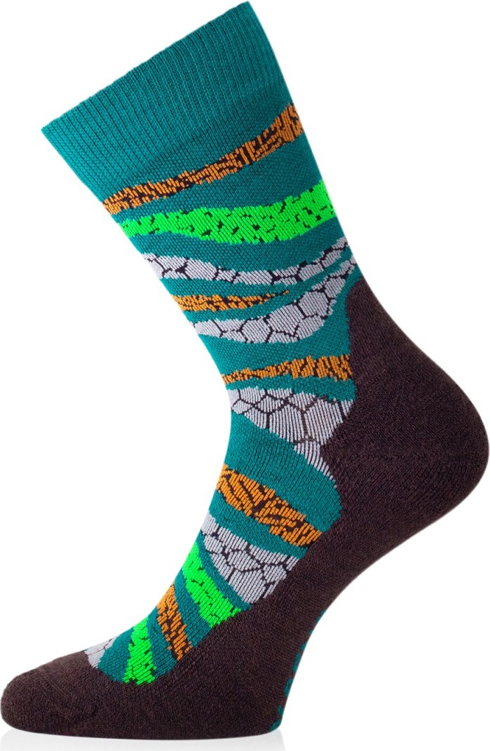 Unisex merino ponožky LASTING Wlf zelené Velikost: (42-45) L