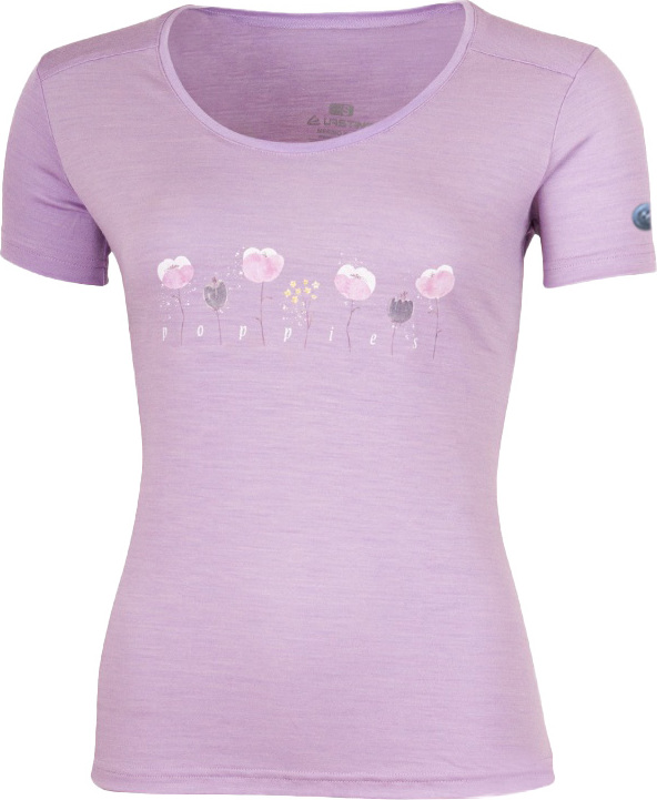 Dámské merino triko LASTING Poppy fialové Velikost: XL